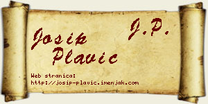 Josip Plavić vizit kartica